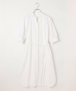 #Newans 【ANSWER for 骨格ストレート】バンドカラーシャツワンピース ホワイト系