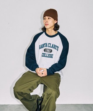 WEGO 【ユニセックス着用ITEM】ラグラングラフィックBIGロンT グレーその他