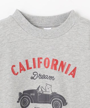 ANY KIDS アニマルプリント 裏毛トレーナー ライトグレー