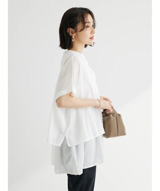 Green Parks インド綿　ＳＥＴ２点レイヤード風ブラウス Off White