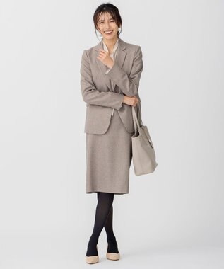 23区 【CLASSY.1月号掲載/洗える】ウールライクカルゼ タイト スカート ダークブラウン系