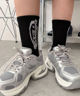 WEGO オーバルロゴデザインソックス ブラック