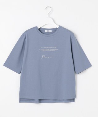J.PRESS LADIES ロゴ Tシャツ ダルブルー系