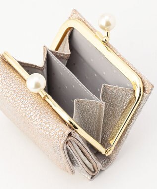 UNBILLION perche アクリル玉三つ折りミニサイフ シルバー