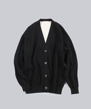 WHITE MAILS 【UNISEX】COTTON PAPER DOUBLE FACE カーディガン クロ