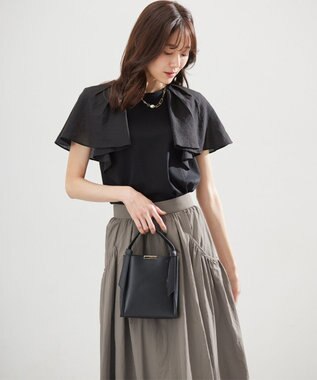 組曲 コットンポンチケープライク ブラウス ブラック系