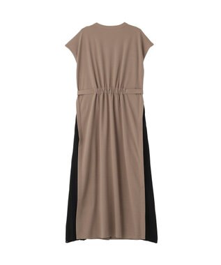YECCA VECCA ベルテッドプリーツ切替ワンピース Mocha