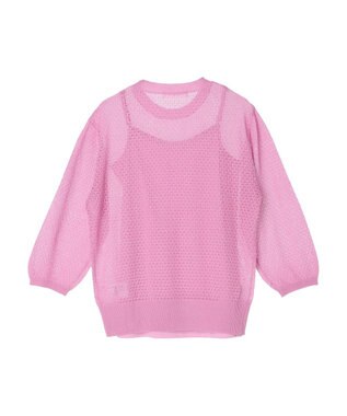 Green Parks ＳＥＴ２点　ラメすかしニット＋キャミソール Pink