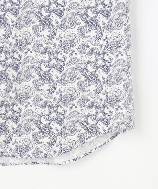 JOSEPH ABBOUD 【日本製ジャージー使用・清涼感・イージーケア】シャンブレー ペイズリープリント シャツ ホワイト系7