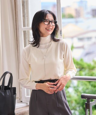 WEGO 【WEB限定/25年秋冬新作/洗濯OK/毛玉レス】タートルネックニット ホワイト