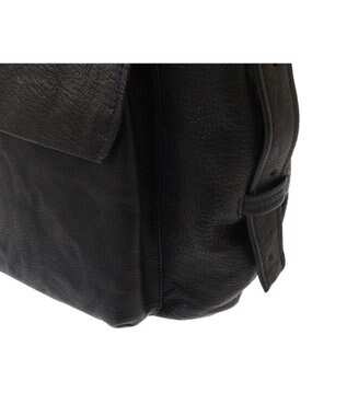 genten ゴートシュリンク かぶせ付ショルダーバッグ クロ