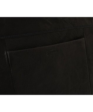 genten ゴートシュリンク かぶせ付ショルダーバッグ クロ