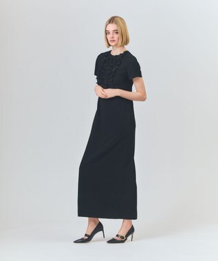 GRACE CONTINENTAL コサージュビジュードレス ブラック