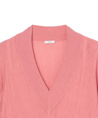 JOSEPH クリンクルリブ　Vネックニット Blush