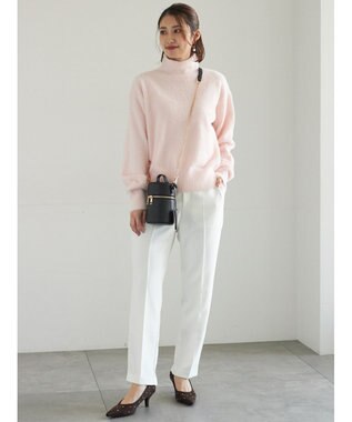 Te chichi 【宮本茉由着用】ハイネックフェザーニット ピンク