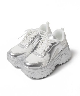 WEGO ボリュームレースアップスニーカー シルバー