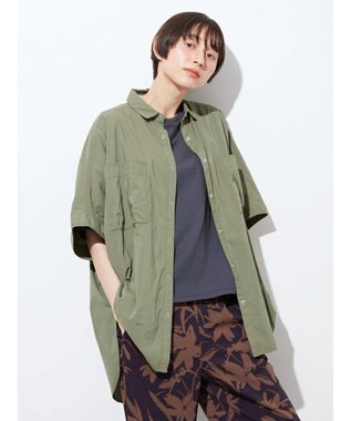 AMERICAN HOLIC ＷポケットバックタックＢＩＧシャツ Khaki