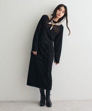 CRAFT STANDARD BOUTIQUE ラップ風デザインワンピース Black