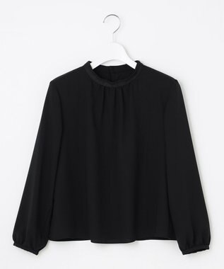 J.PRESS LADIES S プルエラ フリルネック カットソー ネイビー系