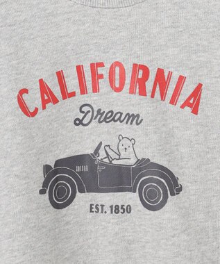 ANY KIDS アニマルプリント 裏毛トレーナー ライトグレー