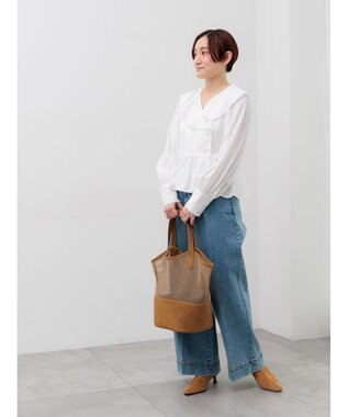 Te chichi ラッフルフリルペプラムブラウス ホワイト