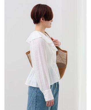 Te chichi ラッフルフリルペプラムブラウス ホワイト