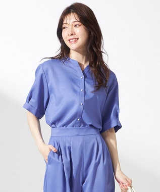 【接触冷感・UVカット・速乾】スムージーポリエステル 2WAY ブラウス