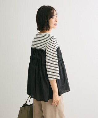 Green Parks シャーリングドッキングプルオーバー Black