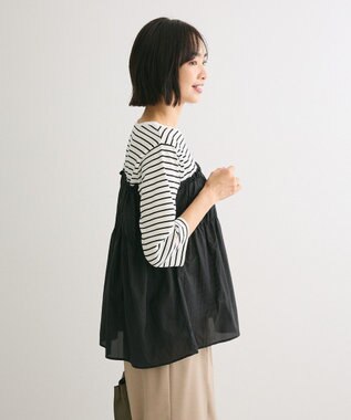 Green Parks シャーリングドッキングプルオーバー Black