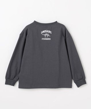 ANY KIDS 恐竜プリント 長袖Tシャツ チャコール