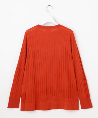 J.PRESS LADIES WORETED WOOL BLEND クルーネック ニット オレンジ系