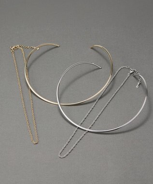Phoebe <2点セット>【金属アレルギー対応】2setレイヤードチョーカーロープネックレス　シルバー シルバー