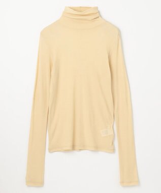 NAVE 【Nave・洗える】ツイストシアー タートルネックプルオーバー ライトイエロー系