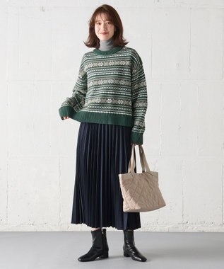 ANY 【洗濯機可能】ソフトアクリルスノージャガードニット グリーン