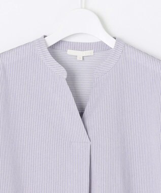 自由区 【WEB限定・洗える】トリコットジャージー カットソー サックスストライプ