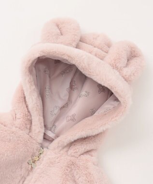 ANY KIDS アニマル耳ボアブルゾン ピンク×ウサ耳