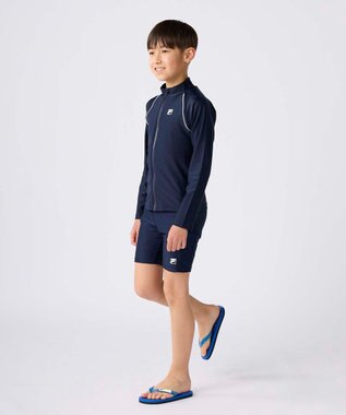 OP／FILA 【FILA】スタンドカラー長袖フルジップラッシュガード ネイビー×ホワイト
