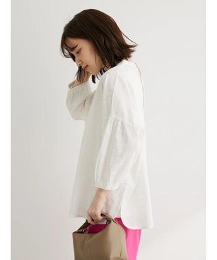 Green Parks Ｉ　ＳＥＴ２点　刺繍７分袖ブラウス＋タンクトップ Off White