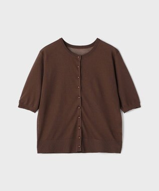 GRACE CONTINENTAL ハーフスリーブニットカーディガン ブラウン