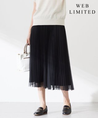 J.PRESS LADIES 【WEB限定カラーあり・洗える】ハイゲージチュール プリーツ スカート