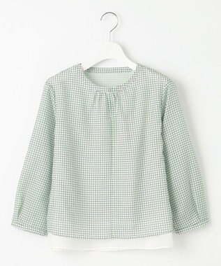 J.PRESS LADIES チェックプリント カットソー ミントベース系