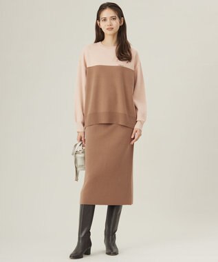 自由区 S 【カタログ掲載・セットアップ対応・洗える】スムージーニット スカート モカ