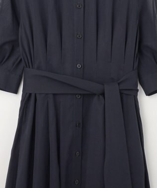 自由区 S 【洗える】シアー ドレス ネイビー