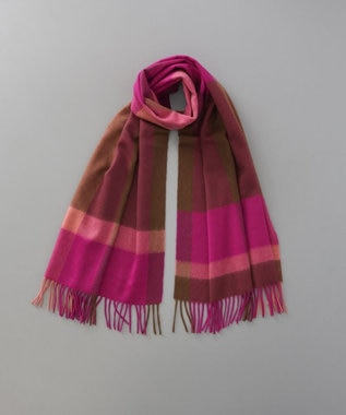 AURORA 【 LANVIN en Bleu （ランバン オン ブルー）】カシミヤチェックセミストール