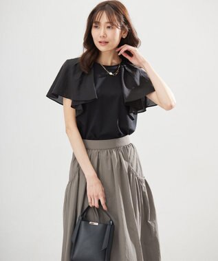 組曲 コットンポンチケープライク ブラウス ブラック系
