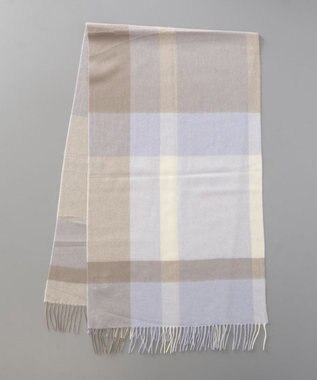 AURORA 【 LANVIN en Bleu （ランバン オン ブルー）】カシミヤチェックセミストール ペールブルー