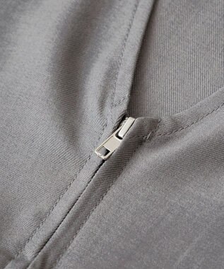 Green Parks 麻調ミディ丈ＺＩＰベスト Light Gray