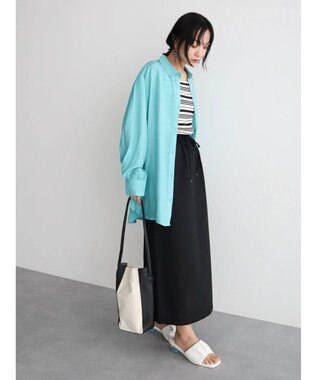 Green Parks レギュラーカラーシアーシャツ Blue Green