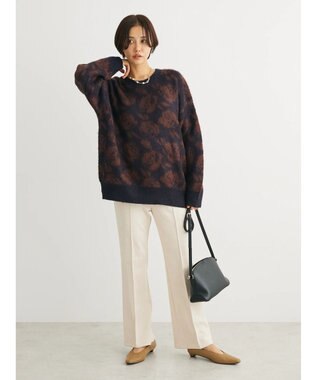 Green Parks ・ＳＵＧＡＲ　ＳＰＯＯＮ　フラワーシャギーニット Navy