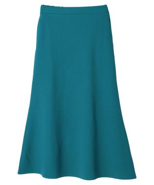 Green Parks カットジョーゼット裾フレアスカート Blue Green